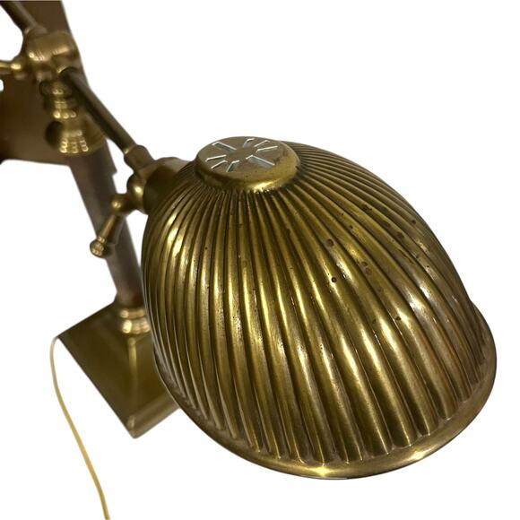 Vintage Ethan Allen Table Task Lamp Brass Ball Joint Adjustable Banker Pharmacy - Picture 10 of 13